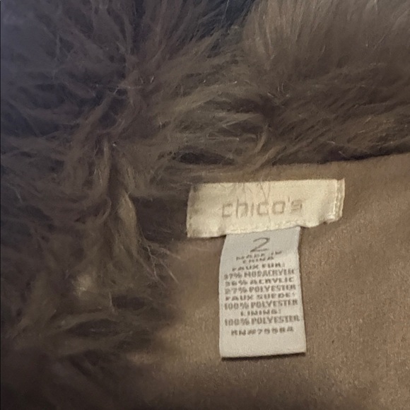 Chico's Luxurious Faux Fur Teddy Jacket in Brown - Picture 2 of 2